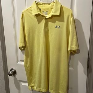 Yellow under armor polo